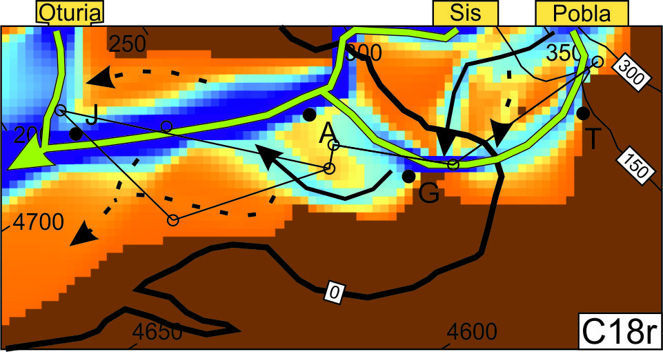 Sedimentary flow map